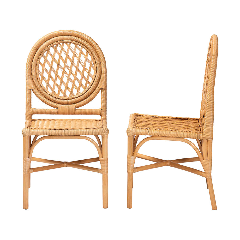 bali & pari - Oxford Set of 2 Dining Chairs in Light Honey - Oxford-Light Honey Rattan-DC view 3