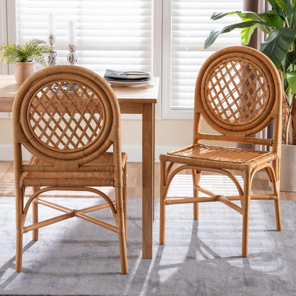 bali & pari - Oxford Set of 2 Dining Chairs in Light Honey - Oxford-Light Honey Rattan-DC view 7
