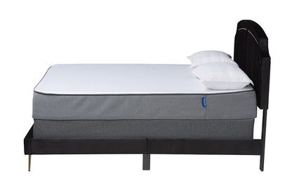 bali & pari - Oxley Queen Size Bed - Oxley-Black Velvet-Queen view 2