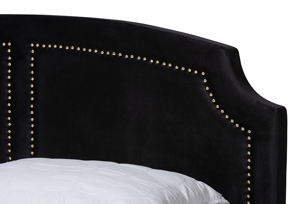 bali & pari - Oxley Queen Size Bed - Oxley-Black Velvet-Queen view 4