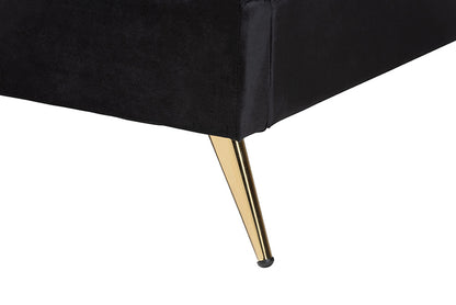 bali & pari - Oxley Queen Size Bed - Oxley-Black Velvet-Queen view 6