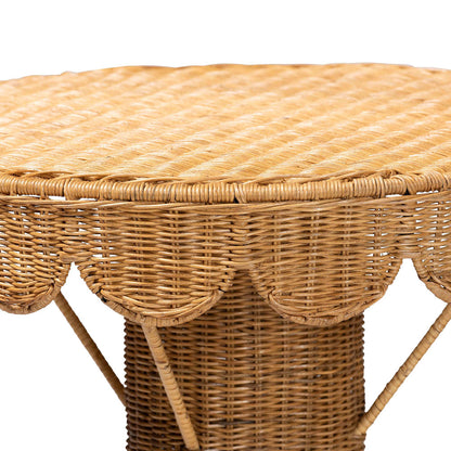 bali & pari - Pabla Accent Table in Light Honey - Palm Short-Round-Natural Rattan-Console Table view 2