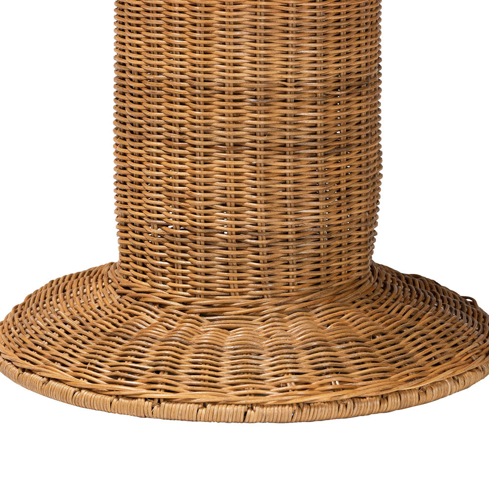 bali & pari - Pabla Accent Table in Light Honey - Palm Short-Round-Natural Rattan-Console Table view 3