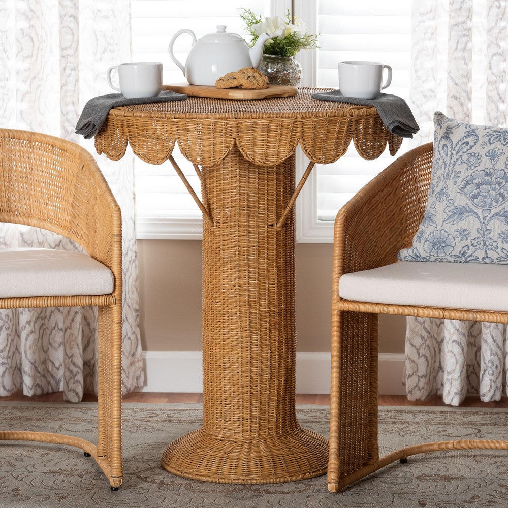 bali & pari - Pabla Accent Table in Light Honey - Palm Short-Round-Natural Rattan-Console Table view 6