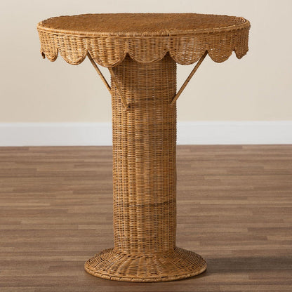 bali & pari - Pabla Accent Table in Light Honey - Palm Short-Round-Natural Rattan-Console Table view 7