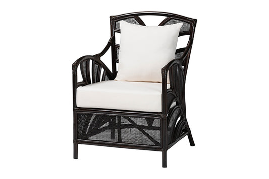 bali & pari - Paden Arm Chair - Paden-Rattan/Coffee Bean-Cushion-CC view 1