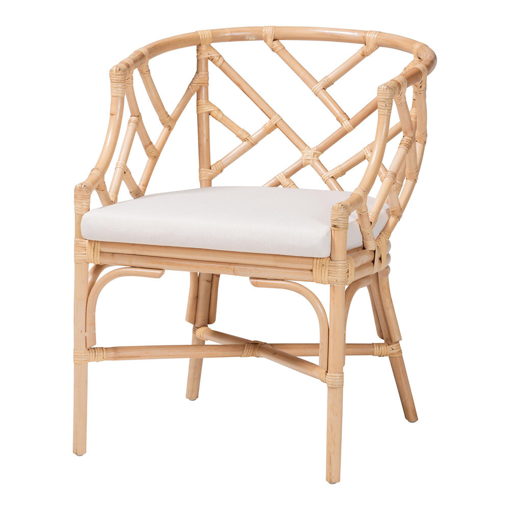 bali & pari  - Padma Dining Chair in Natural - Padma-Natural/Rattan-Cushion-DC view 1