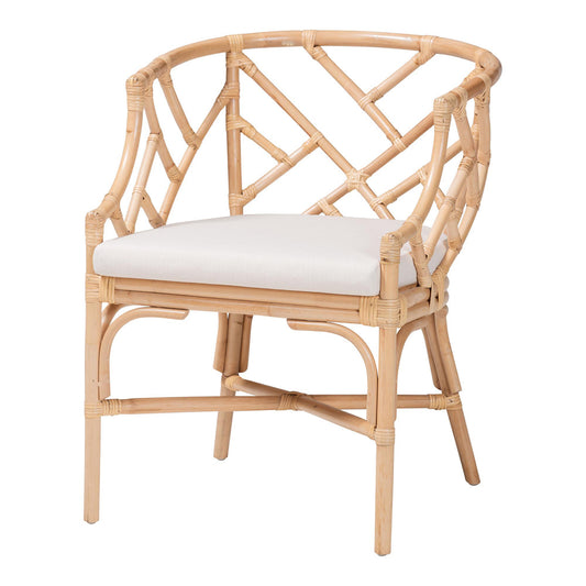 bali & pari  - Padma Dining Chair in Natural - Padma-Natural/Rattan-Cushion-DC view 1
