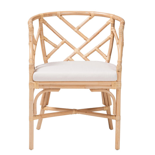 bali & pari  - Padma Dining Chair in Natural - Padma-Natural/Rattan-Cushion-DC view 2