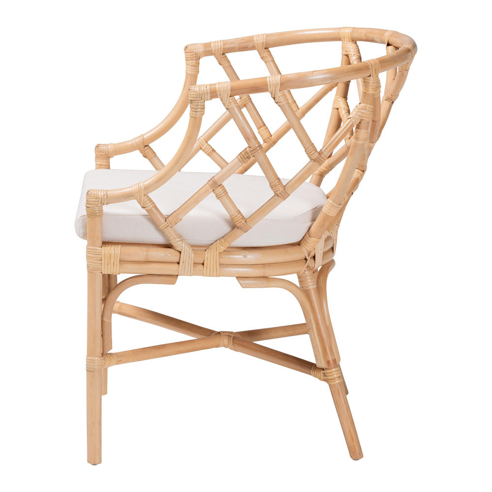 bali & pari  - Padma Dining Chair in Natural - Padma-Natural/Rattan-Cushion-DC view 3