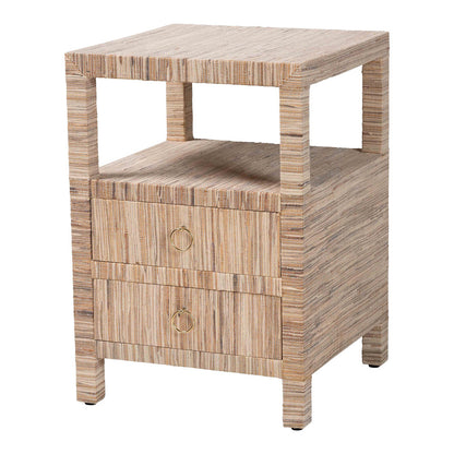 bali & pari - Paine Nightstand in Natural - Paine-Natural Woven Grasscloth-NS view 1