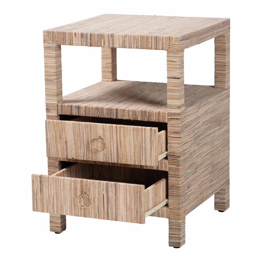 bali & pari - Paine Nightstand in Natural - Paine-Natural Woven Grasscloth-NS view 2