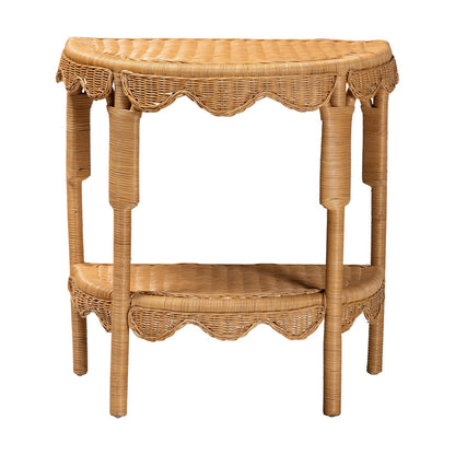 bali & pari - Paisley Console Table in Light Honey - Palm Short-Natural Rattan-Console Table view 2