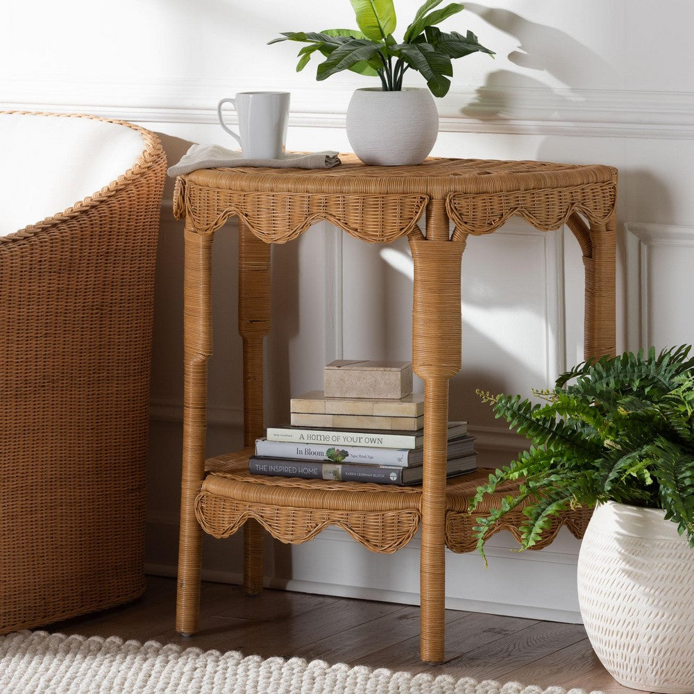 bali & pari - Paisley Console Table in Light Honey - Palm Short-Natural Rattan-Console Table view 8