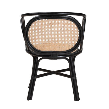 bali & pari - Palesa Dining Chair in Black/Natural Brown - WS032-Black-Rattan-DC view 4