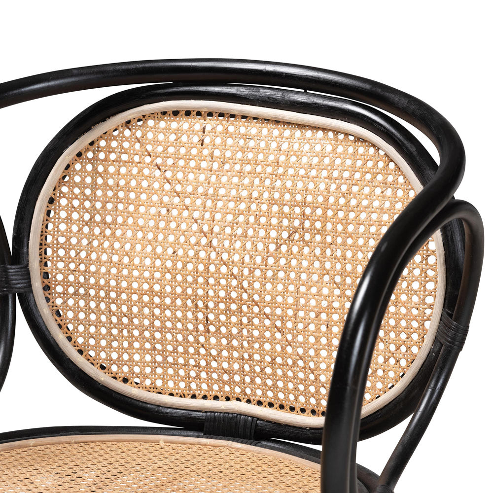 bali & pari - Palesa Dining Chair in Black/Natural Brown - WS032-Black-Rattan-DC view 5