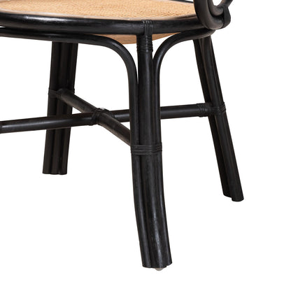 bali & pari - Palesa Dining Chair in Black/Natural Brown - WS032-Black-Rattan-DC view 6