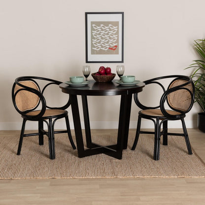 bali & pari - Palesa Dining Chair in Black/Natural Brown - WS032-Black-Rattan-DC view 8
