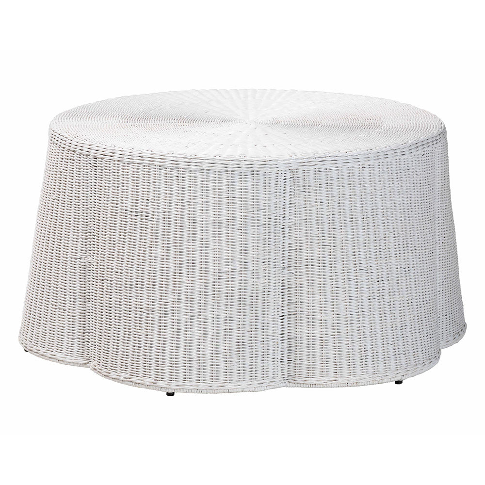 bali & pari - Palm Coffee Table in Chalk White  - Palm-White Rattan-Coffee Table view 1