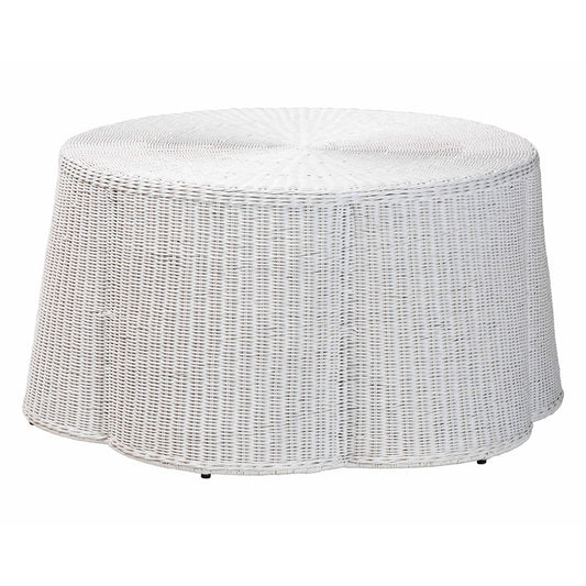 bali & pari - Palm Coffee Table in Chalk White  - Palm-White Rattan-Coffee Table view 1