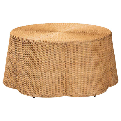 bali & pari - Palm Coffee Table in Honey - Palm-Light Honey Rattan-Coffee Table view 1
