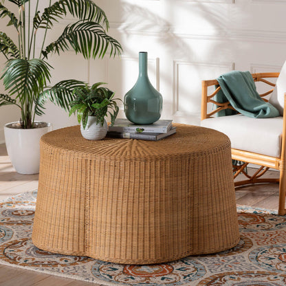 bali & pari - Palm Coffee Table in Honey - Palm-Light Honey Rattan-Coffee Table view 5