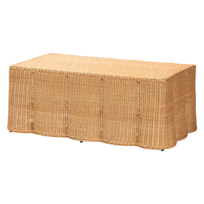bali & pari - Palm Coffee Table in Light Honey - Palm-Light Honey Rattan-Rectangular-Coffee Table view 1