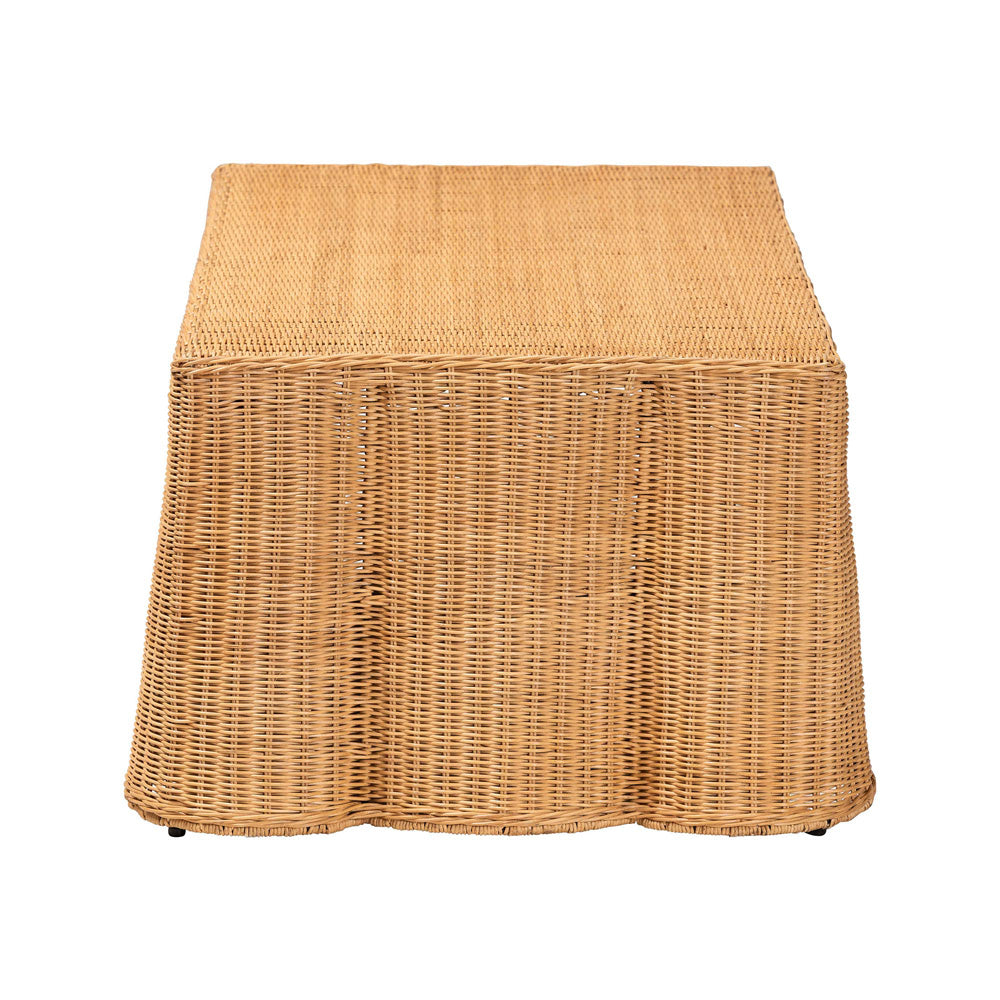 bali & pari - Palm Coffee Table in Light Honey - Palm-Light Honey Rattan-Rectangular-Coffee Table view 3