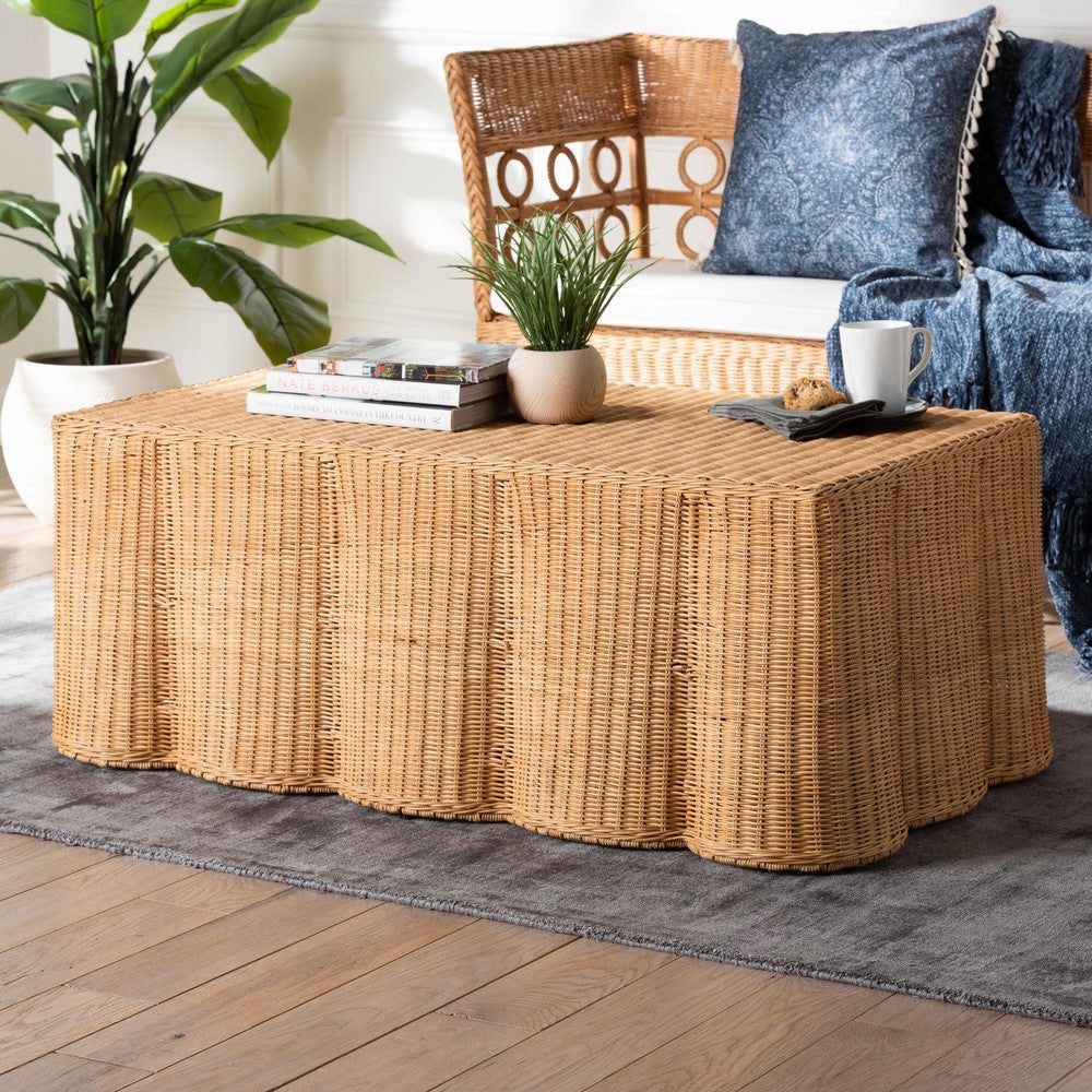bali & pari - Palm Coffee Table in Light Honey - Palm-Light Honey Rattan-Rectangular-Coffee Table view 6