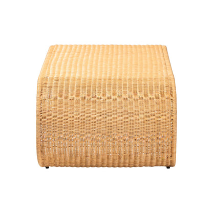 bali & pari  - Palm Coffee Table in Light Honey - Palm Waterfall-Light Honey/Rattan-Coffee Table view 3