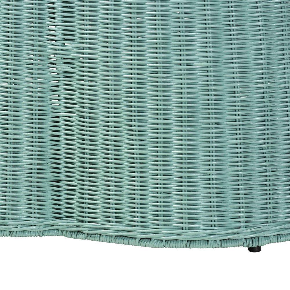 bali & pari - Palm Coffee Table in Seafoam Green - Palm-Green Rattan-Coffee Table view 2