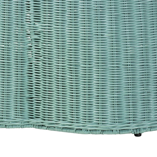 bali & pari - Palm Coffee Table in Seafoam Green - Palm-Green Rattan-Coffee Table view 2