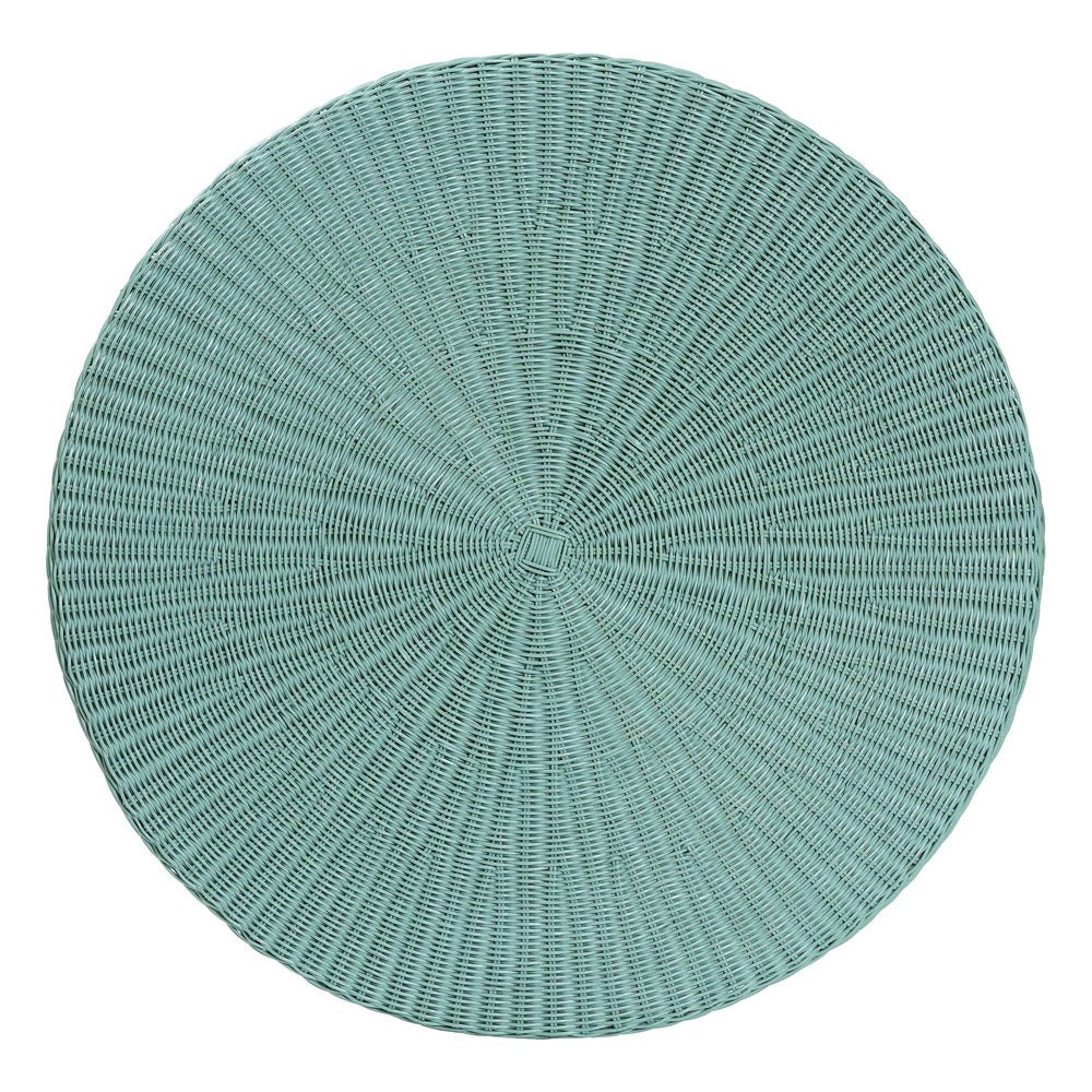 bali & pari - Palm Coffee Table in Seafoam Green - Palm-Green Rattan-Coffee Table view 3