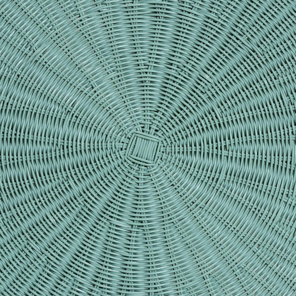 bali & pari - Palm Coffee Table in Seafoam Green - Palm-Green Rattan-Coffee Table view 4