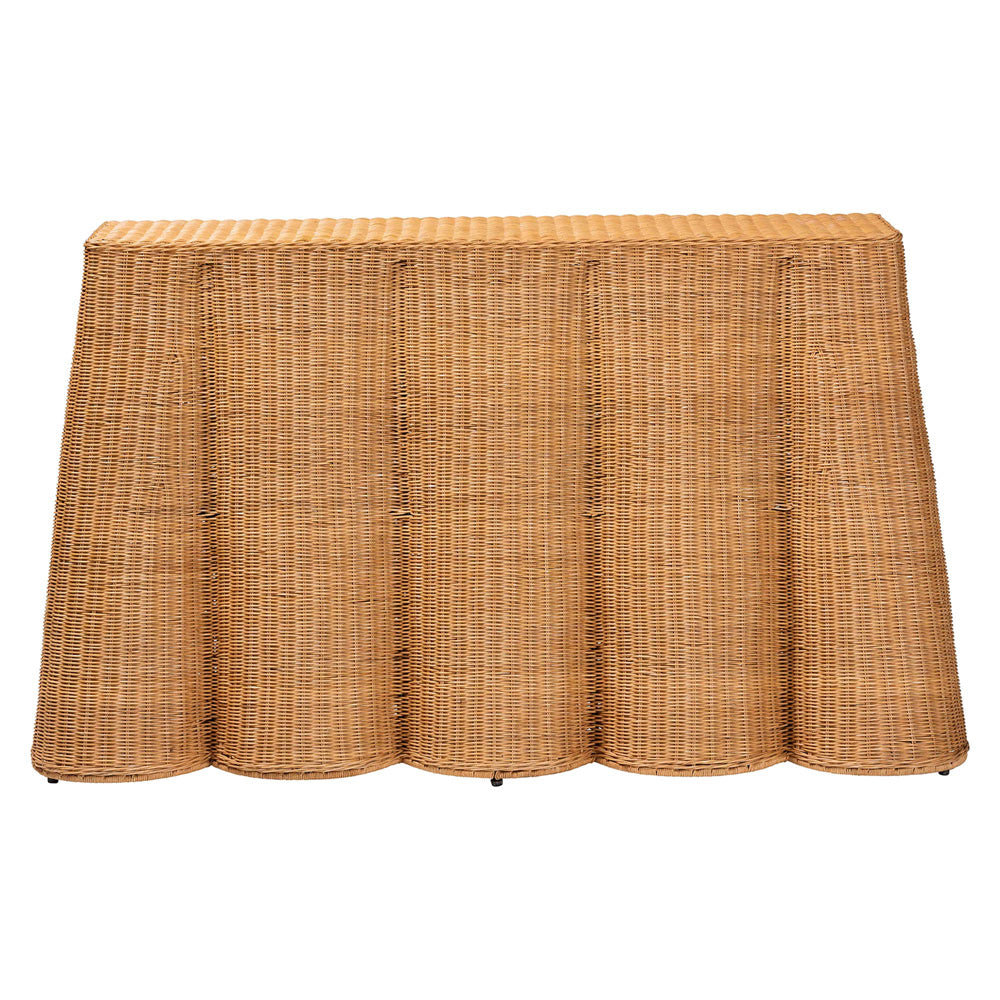 bali & pari - Palm Console Table in Honey - Palm-Light Honey Rattan-Console Table view 2