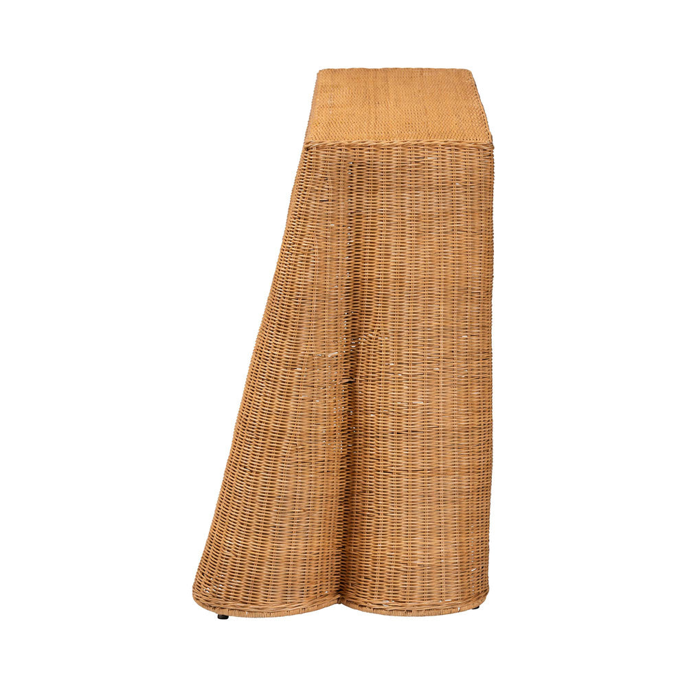 bali & pari - Palm Console Table in Honey - Palm-Light Honey Rattan-Console Table view 3