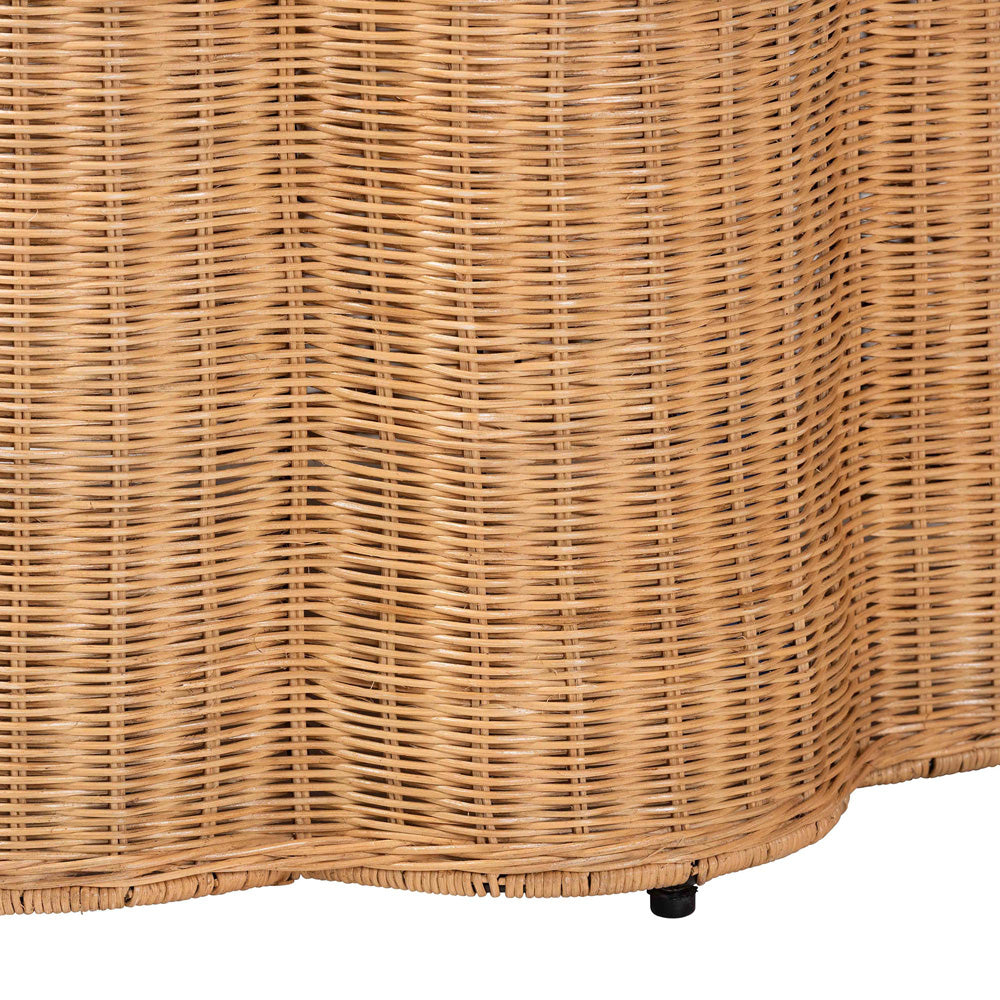 bali & pari - Palm Console Table in Honey - Palm-Light Honey Rattan Round-Console Table view 3
