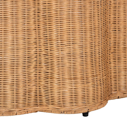 bali & pari - Palm Console Table in Honey - Palm-Light Honey Rattan Round-Console Table view 3