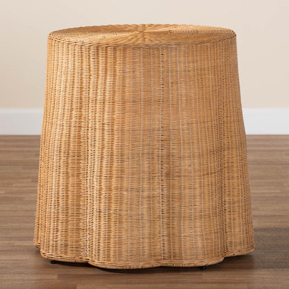 bali & pari - Palm Console Table in Honey - Palm-Light Honey Rattan Round-Console Table view 6