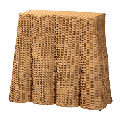 bali & pari - Palm Console Table in Light Honey - Palm-Small-Light Honey Rattan-Console Table view 1