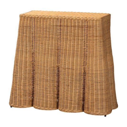 bali & pari - Palm Console Table in Light Honey - Palm-Small-Light Honey Rattan-Console Table view 1
