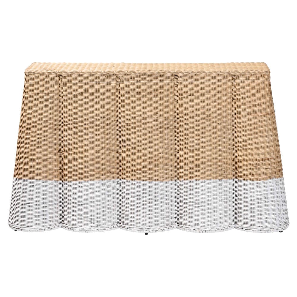 bali & pari - Palm Console Table in Natural Brown/White - Palm-Natural/White Rattan-Console Table view 2