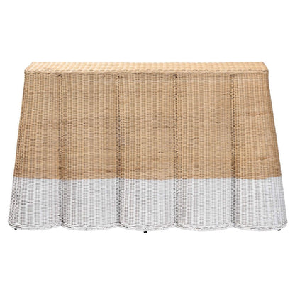 bali & pari - Palm Console Table in Natural Brown/White - Palm-Natural/White Rattan-Console Table view 2
