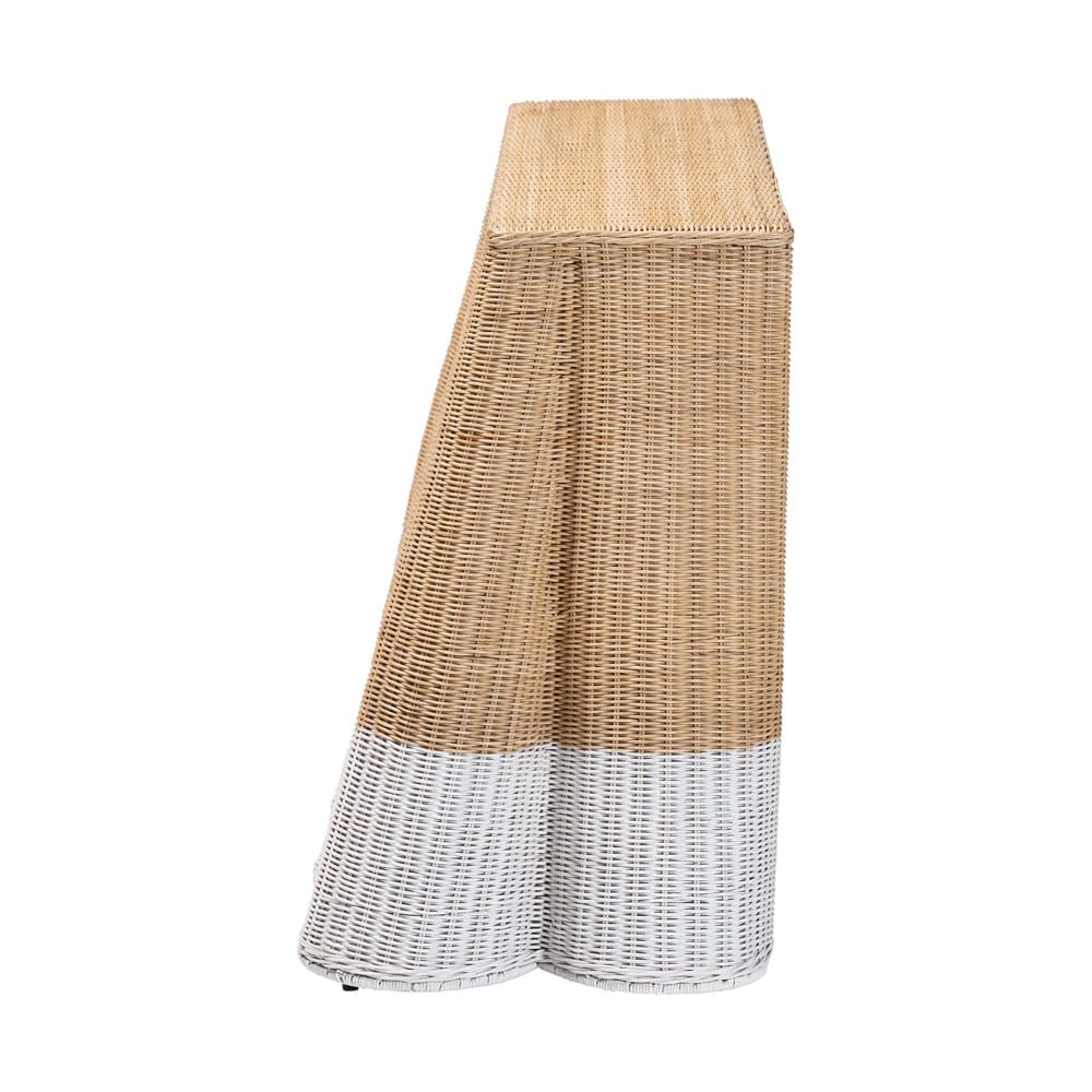 bali & pari - Palm Console Table in Natural Brown/White - Palm-Natural/White Rattan-Console Table view 3