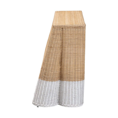 bali & pari - Palm Console Table in Natural Brown/White - Palm-Natural/White Rattan-Console Table view 3