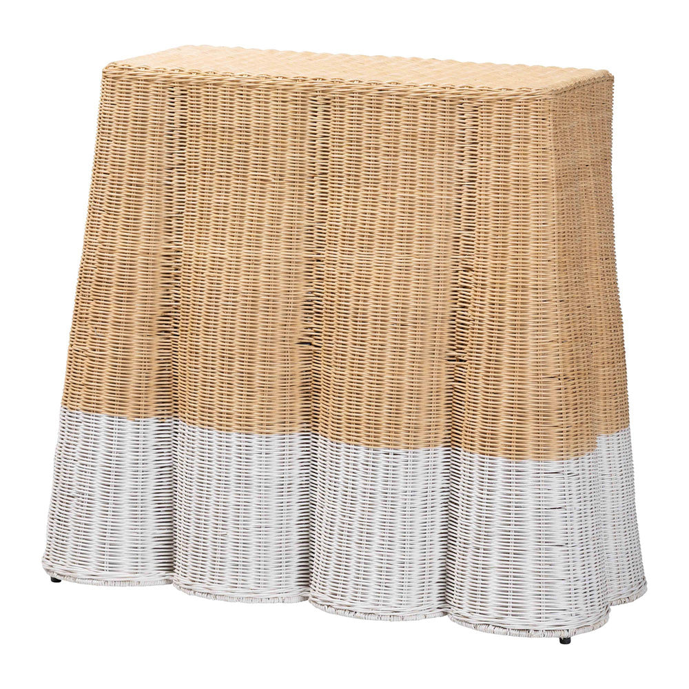 bali & pari  - Palm Console Table in Natural Brown/White - Palm-Small-Natural/White Rattan-Console Table view 1