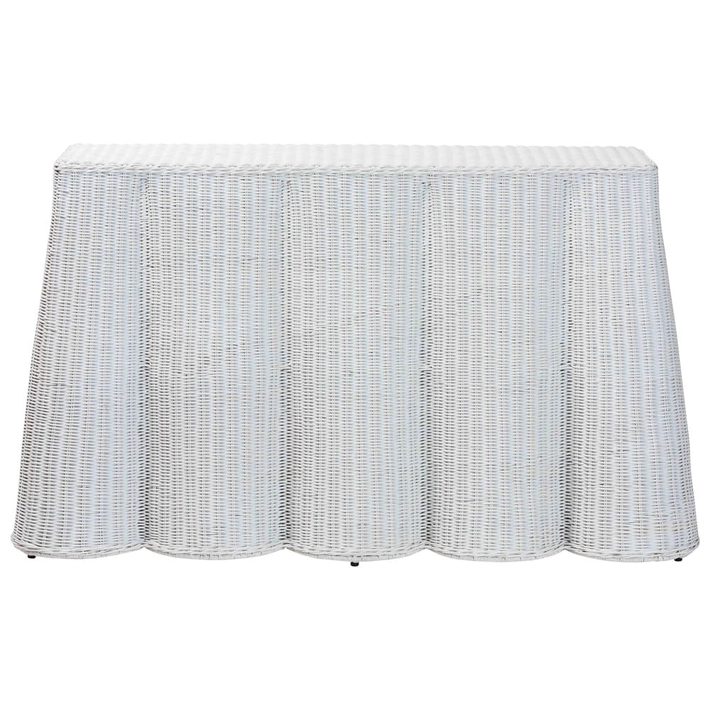 bali & pari - Palm Console Table in White - Palm-White Rattan-Console Table view 2