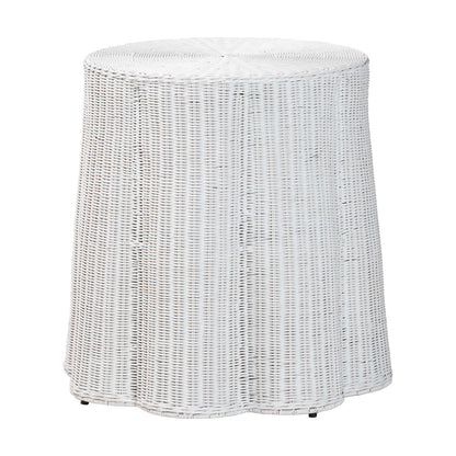 bali & pari - Palm Console Table in White - Palm-White Rattan Round-Console Table view 1