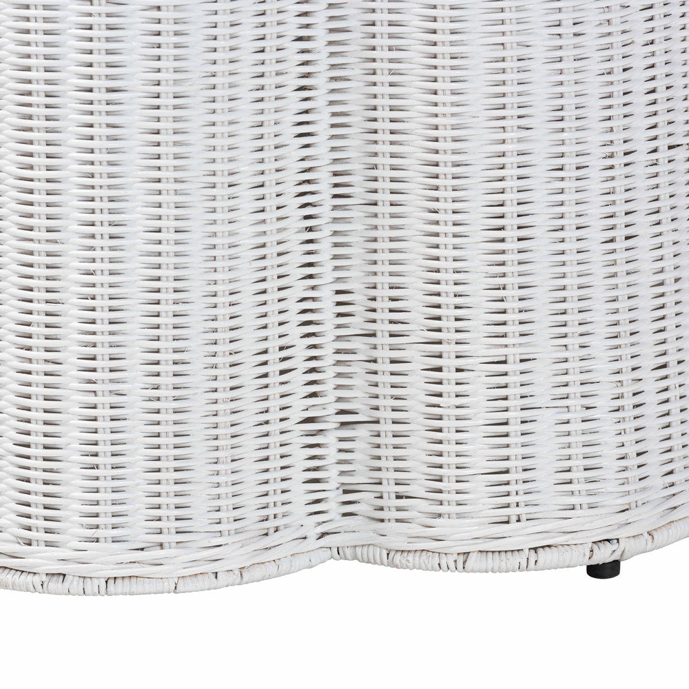 bali & pari - Palm Console Table in White - Palm-White Rattan Round-Console Table view 2