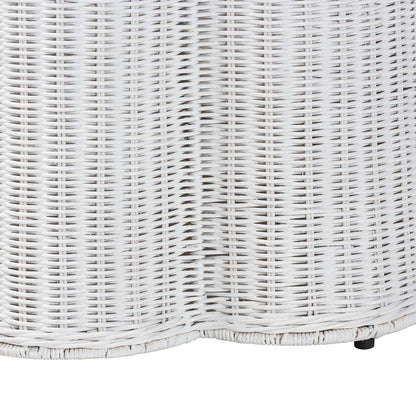 bali & pari - Palm Console Table in White - Palm-White Rattan Round-Console Table view 2